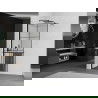 Mexen Kioto+ perete de duș cu raft și cuier 70 x 200 cm, transparent/Model negru 8 mm, Neagră - 800-070-121-70-77