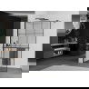 Mexen Kioto+ perete de duș cu raft și cuier 120 x 200 cm, transparent/Model negru 8 mm, Neagră - 800-120-121-70-77