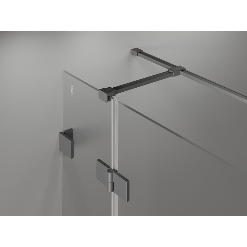 Mexen Lunar T cabină de duș pivotantă dreapta 130 x 120 cm, transparentă, gun metal - 834T-130-120-95-00-P