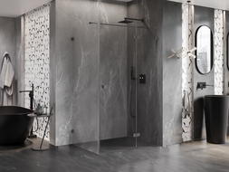 Mexen Lunar T cabină de duș rabatabilă dreapta 135 x 120 cm, transparent, gun metal - 834T-135-120-95-00-P