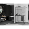 Mexen Kioto+ Zuhanyfal Walk-in polccal 70 x 200 cm, fekete minta, fekete - 800-070-121-70-78