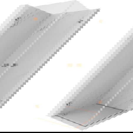 Mexen Lunar-B Duo cabină de duș cu deschidere 80 x 80 cm, transparent, cupru periat - 832-080L-080P-65-00