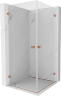 Mexen Lunar-B Duo cabină de duș cu deschidere 80 x 80 cm, transparent, cupru periat - 832-080L-080P-65-00