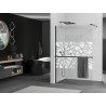 Mexen Kioto+ zuhanyfal polccal Walk-in 70 x 200 cm, fehér minta, fekete - 800-070-121-70-85