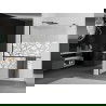 Mexen Kioto+ zuhanyfal polccal Walk-in 100 x 200 cm, fehér minta, fekete - 800-100-121-70-85