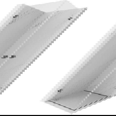 Mexen Lunar-B Duo cabină de duș pivotantă 80 x 80 cm, transparent, gri pistol periat - 832-080L-080P-66-00