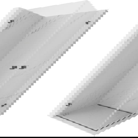 Mexen Lunar-B Duo cabină de duș cu deschidere 90 x 80 cm, transparent, gri armat periat - 832-090L-080P-66-00