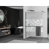 Mexen Kioto+ perete de duș cu raft Walk-in 120 x 200 cm, model alb, negru - 800-120-121-70-85
