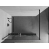 Mexen Kioto+ zuhanyfal polccal, Walk-in 130 x 200 cm, fehér minta, fekete - 800-130-121-70-85