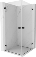 Mexen Lunar-B Duo cabină de duș batantă 75 x 75 cm, transparentă, neagră - 832-075L-075P-70-00