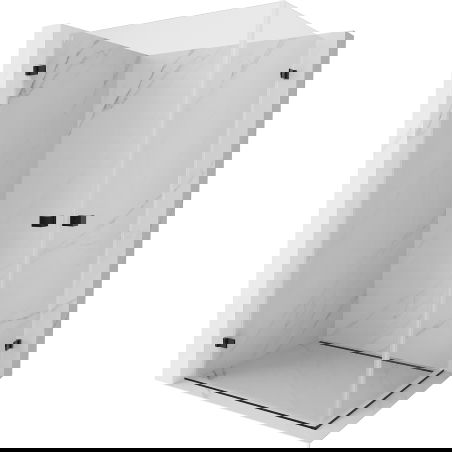 Mexen Lunar-B Duo cabină de duș pivotantă 85 x 80 cm, transparentă, neagră - 832-085L-080P-70-00