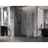 Mexen Lunar-B Cabină de duș batantă Duo 100 x 80 cm, transparentă, neagră - 832-100L-080P-70-00