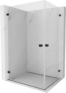 Mexen Lunar-B Cabină de duș batantă Duo 100 x 80 cm, transparentă, neagră - 832-100L-080P-70-00
