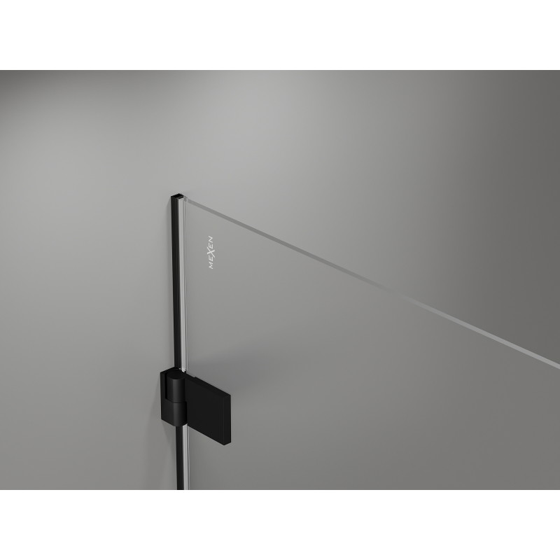Mexen Lunar-B Cabină de duș batantă Duo 100 x 80 cm, transparentă, neagră - 832-100L-080P-70-00