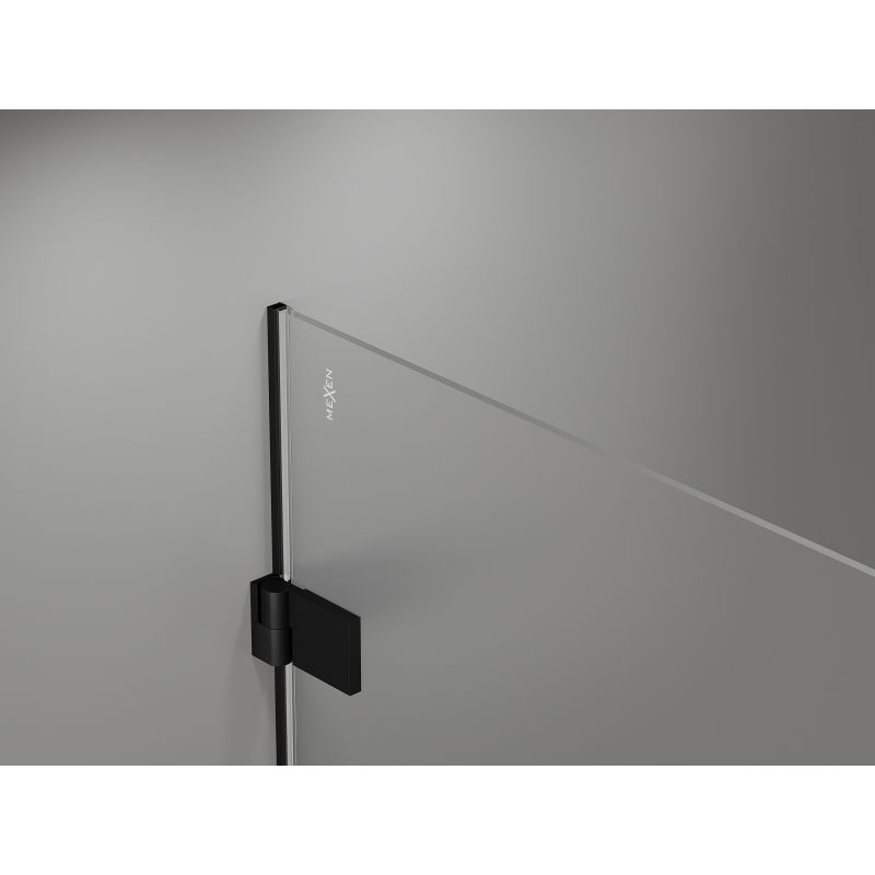 Mexen Lunar-B Duo cabină de duș cu ușă batantă 100 x 80 cm, transparent, negru - 832-100L-080P-70-00