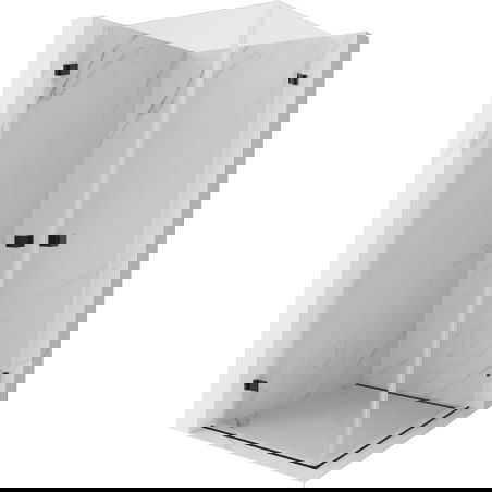 Mexen Lunar-B Duo cabină de duș cu uși batante 85 x 85 cm, transparentă, neagră - 832-085L-085P-70-00