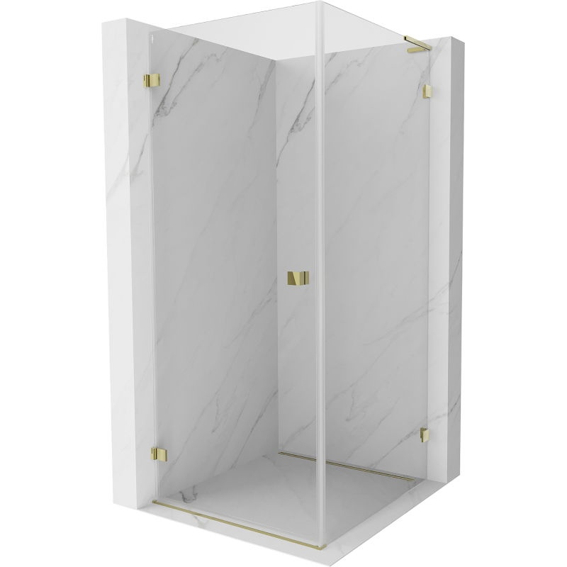 Mexen Lunar-B L cabină de duş batantă stânga 90 x 90 cm, transparent, auriu - 832L-090-090-50-00-L