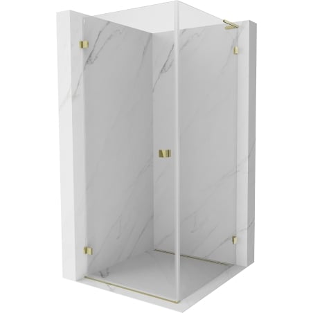 Mexen Lunar-B L cabină de duş batantă stânga 90 x 90 cm, transparent, auriu - 832L-090-090-50-00-L