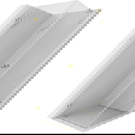 Mexen Lunar-B L cabină de duș cu ușă rabatabilă stânga 90 x 90 cm, transparent, auriu - 832L-090-090-50-00-L