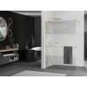 Mexen Kioto+ zuhanyfal polccal Walk-in 90 x 200 cm, átlátszó/fagyos, arany - 800-090-121-50-35