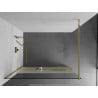 Mexen Kioto+ zuhanyfal polccal Walk-in 90 x 200 cm, átlátszó/ködös, arany - 800-090-121-50-35