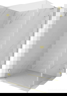 Mexen Lunar-B L nyitható bal oldali zuhanykabin 90 x 70 cm, átlátszó, arany szálcsiszolt - 832L-090-070-55-00-L