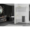 Mexen Kioto+ zuhanyfal polccal Walk-in 120 x 200 cm, átlátszó/frost, arany - 800-120-121-50-35