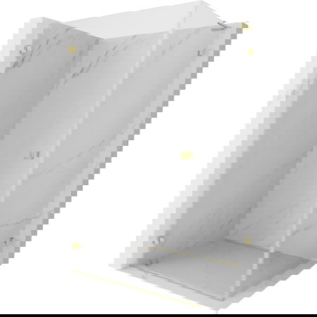 Mexen Lunar-B L cabină de duș pivotantă stânga 95 x 80 cm, transparent, auriu periat - 832L-095-080-55-00-L