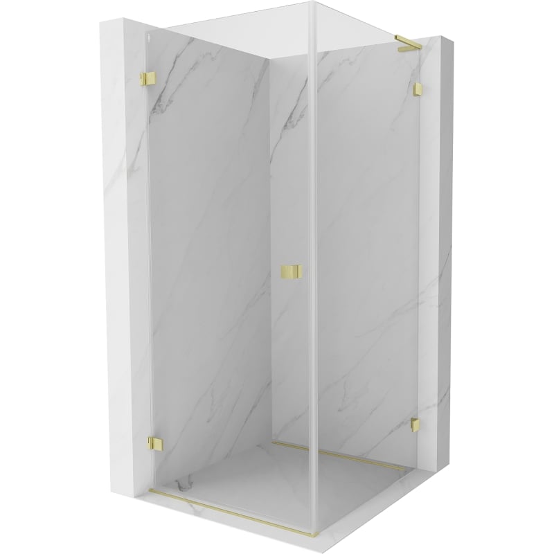 Mexen Lunar-B L cabină de duș cu ușă stânga 100 x 100 cm, transparent, auriu periat - 832L-100-100-55-00-L