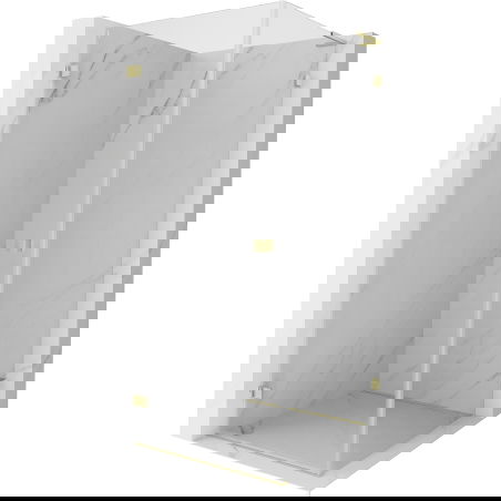 Mexen Lunar-B L cabină de duș cu ușă stânga 100 x 100 cm, transparent, auriu periat - 832L-100-100-55-00-L