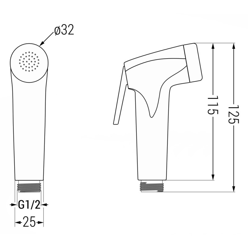 Mexen R-76 mâner bideu, gri armă periat - 79576-66