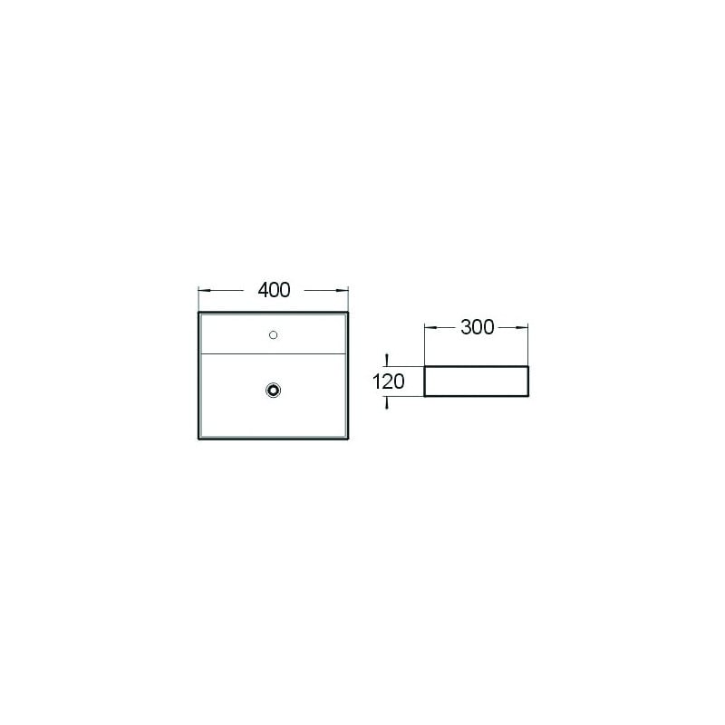 Mexen Mini asztali mosdókagyló 40 x 30 cm, fehér - 21094000