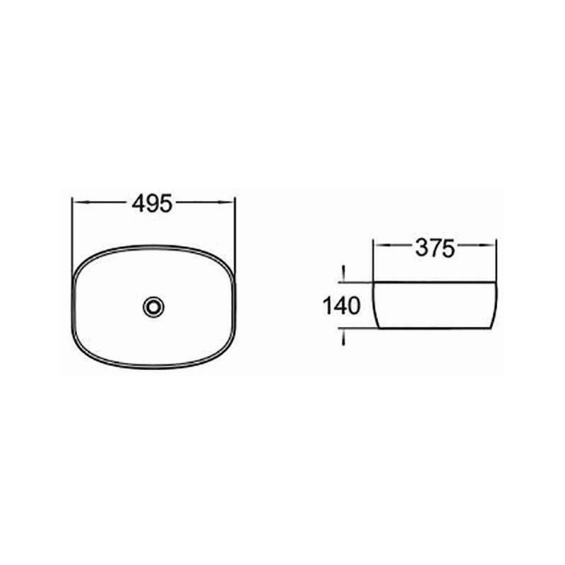 Mexen Editta chiuvetă deasupra blatului 49 x 37 cm, piatră gri - 21384962