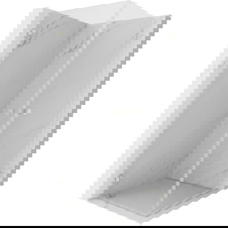 Mexen Lunar-B Duo cabină de duș cu ușă batantă 70 x 70 cm, transparentă, nichel periat - 832-070L-070P-97-00