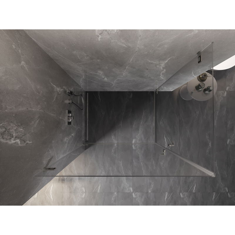 Mexen Lunar-B Duo cabină de duș batantă 85 x 70 cm, transparentă, nichel periat - 832-085L-070P-97-00