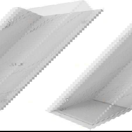 Mexen Lunar-B Duo cabină de duș batantă 100 x 75 cm, transparent, nichel periat - 832-100L-075P-97-00