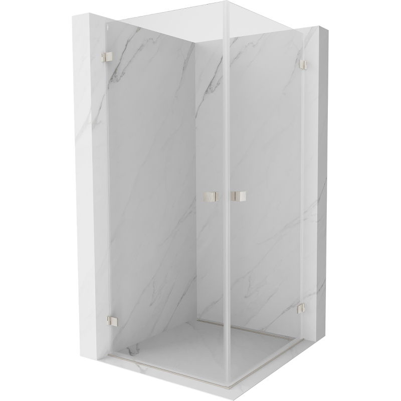 Mexen Lunar-B Duo cabină de duș batantă 90 x 90 cm, transparent, nichel periat - 832-090L-090P-97-00