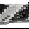 Mexen Kioto+ perete de duș cu raft și cuier 100 x 200 cm, transparent/Model negru 8 mm, Aurie - 800-100-121-50-70