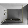 Mexen Kioto+ perete de duș cu raft și cuier 140 x 200 cm, transparent/Model negru 8 mm, Aurie - 800-140-121-50-70