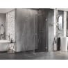 Mexen Lunar-B L cabină de duș batantă dreaptă 80 x 80 cm, transparent, crom - 832L-080-080-01-00-P