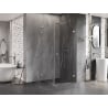 Mexen Lunar-B L cabină de duș batantă dreaptă 80 x 80 cm, transparent, crom - 832L-080-080-01-00-P