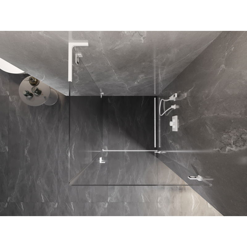 Mexen Lunar-B L nyitható zuhanykabin jobb 70 x 70 cm, átlátszó, fehér - 832L-070-070-20-00-P