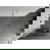 Mexen Kioto+ zuhanyfal polccal és korláttal 90 x 200 cm, Átlátszó/Fekete minta 8 mm, Arany - 800-090-121-50-77