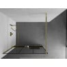 Mexen Kioto+ panou de duș cu raft Walk-in 100 x 200 cm, grilaj negru, auriu - 800-100-121-50-77