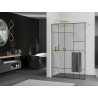Mexen Kioto+ képernyő fal polccal Walk-in 70 x 200 cm, fekete minta, arany - 800-070-121-50-78
