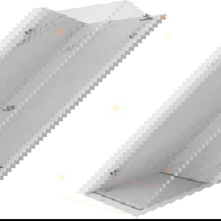 Cabină de duș Mexen Lunar-B L cu ușă batantă stânga 70 x 70 cm, transparentă, cupru periat - 832L-070-070-65-00-L
