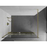 Mexen Kioto+ zuhanyfal polccal Walk-in 80 x 200 cm, fehér minta, arany - 800-080-121-50-85