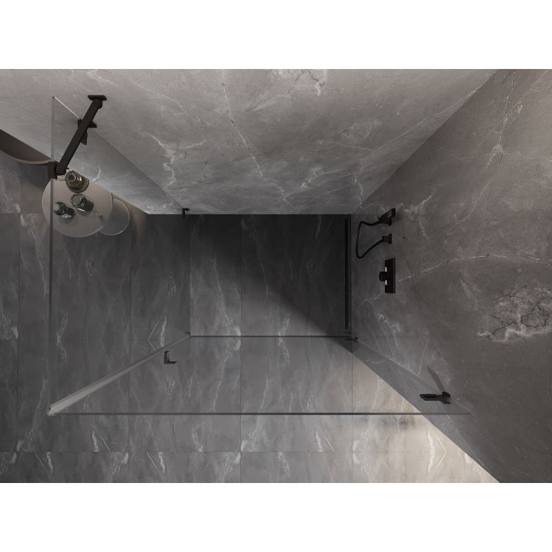 Mexen Lunar-B cabină de duș pivotantă dreapta 95 x 70 cm, transparentă, neagră - 832-095-070-70-00-P