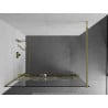 Mexen Kioto+ zuhanyfal polccal Walk-in 90 x 200 cm, fehér minta, arany - 800-090-121-50-85