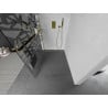 Mexen Kioto+ zuhanyfal polccal Walk-in 90 x 200 cm, fehér minta, arany - 800-090-121-50-85